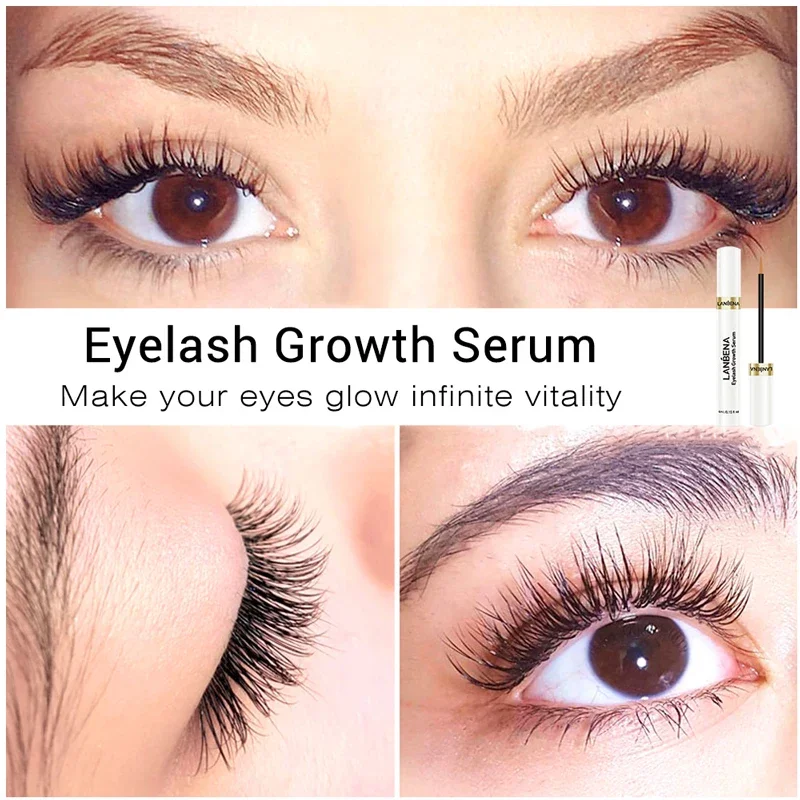 LANBENA Wimpern Wachstum Serum Schnelle Wimpern Augenbraue Enhancer Natürliche Medizin Behandlung Verlängern Fördern Wachsen Auge Pflege Essenz 4ml