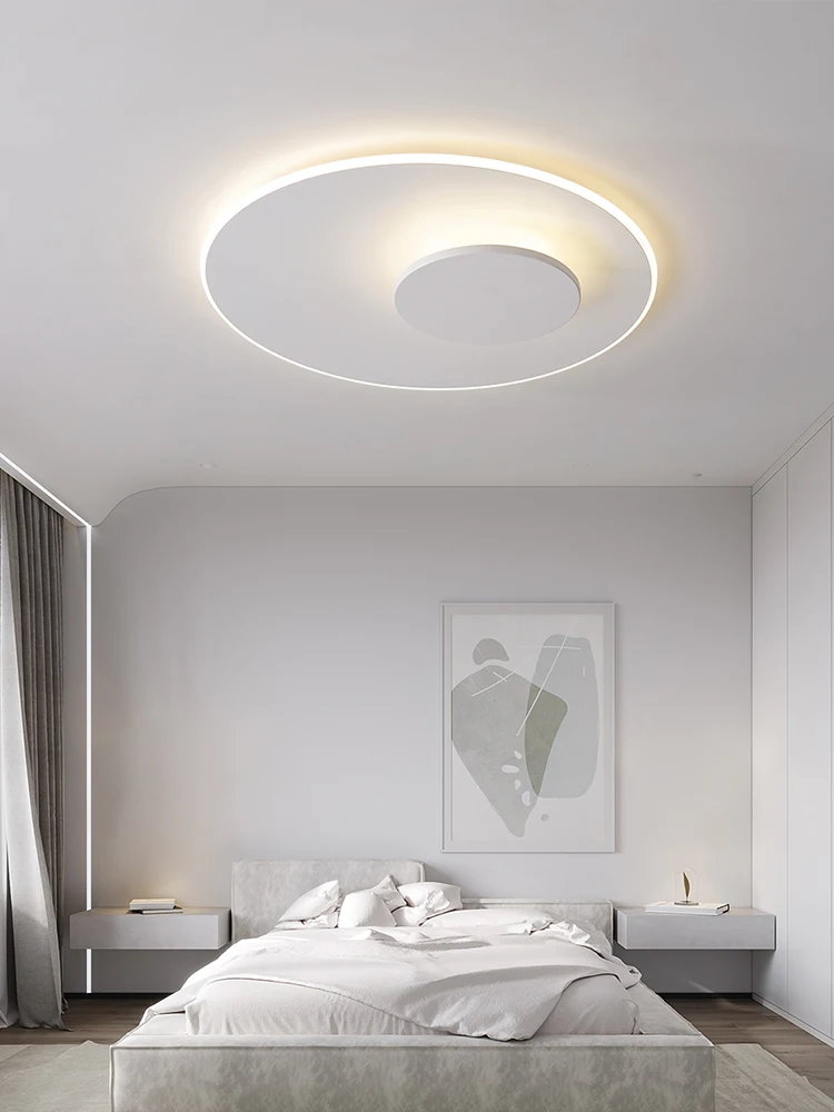 LED bedroom lights, simple modern atmosphere, Nordic wedding room, warm romance, luxury ceiling lamps