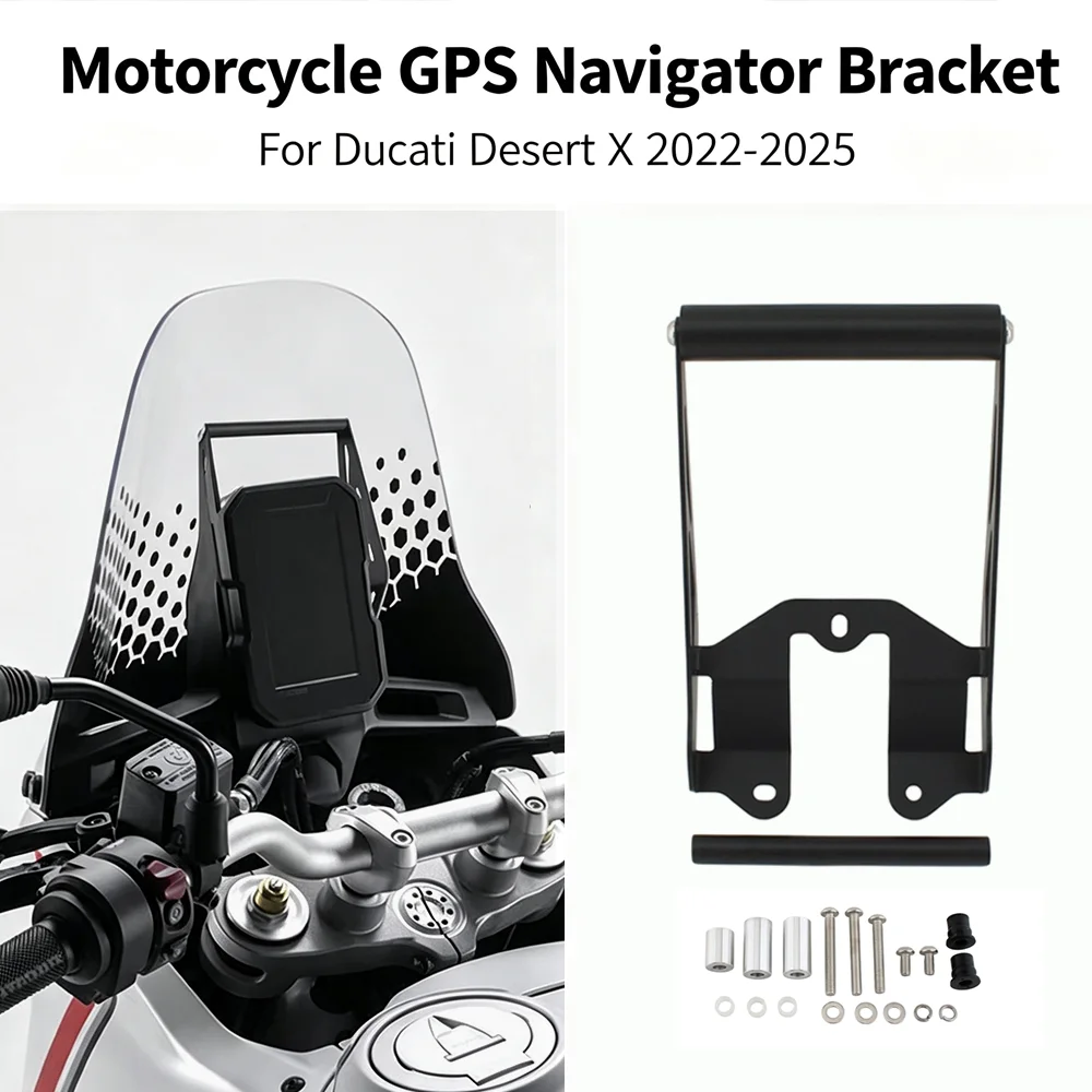 For Ducati Desert X DesertX 2022 2023 2024 2025 Motorcycle GPS Smart Phone Navigation Mount Mounting Bracket Adapter Holder