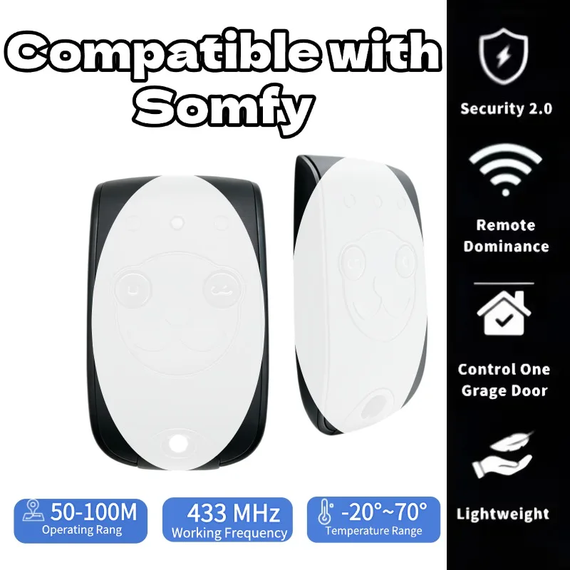 Compatible with Somfy Remote Control, RTS Handheld Transmitter for Roller Shutter, Awning & Garage Motor