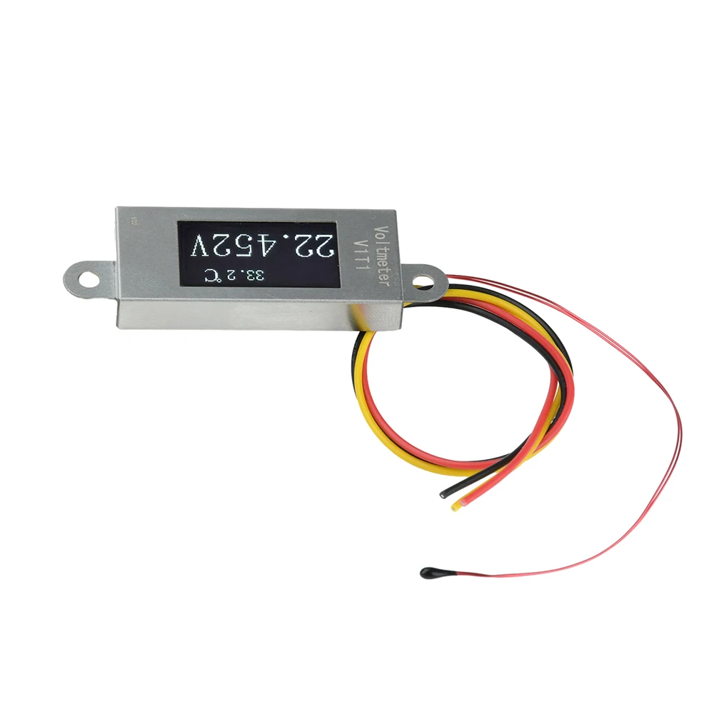 Mini-Digital-Voltmeter 0,77-Zoll-OLED 128x64 DC 0-30V Spannungs- und Temperaturmonitor 12-Bit-ADC Hochpräziser Spannungstester – Detail 15