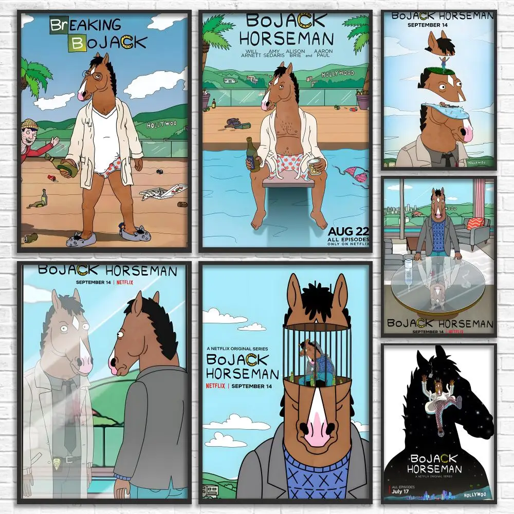Anime B-BoJack H-Horsemans Painting Calligraphy Canvas Mural For Interior Walls Crease-Free Beautiful For Living Room Bedroom