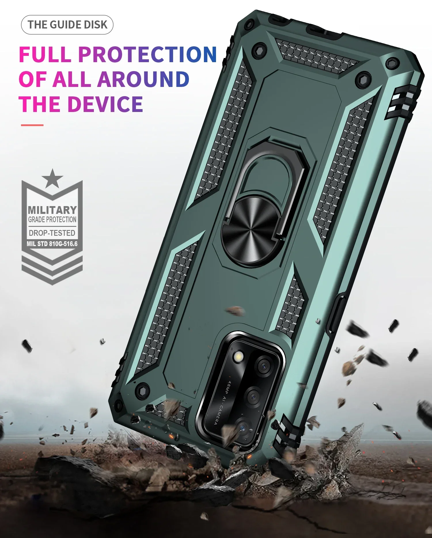 Oppo A74 F19 케이스용 충격 방지 커버 Oppo A74 CPH2219 링 홀더 폰 케이스 OPPO F19 A74 4G Funda F19 Coque Capa 케이스