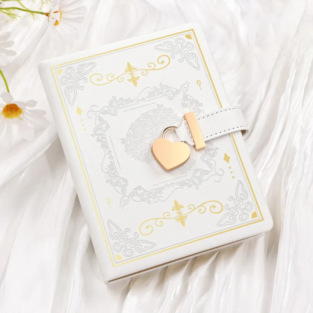 

Creative B6 Diary Book 288 Pages Dirt-proof Memo Notebook with Lock PU Leather Word Book Women