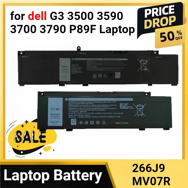 

mv07r Laptop Battery G5 15 5500 5505 266J9 for dell G3 3500 3590 3700 3790 P89F Laptop