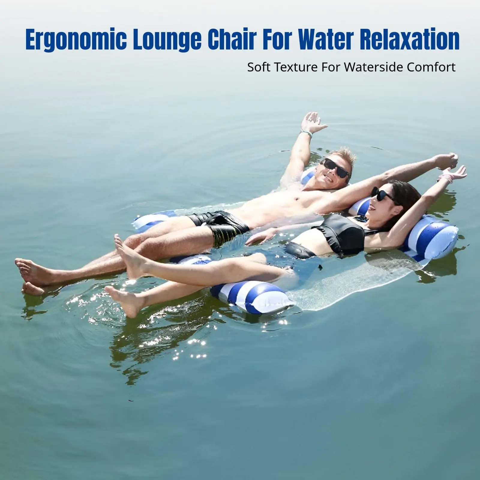 

Надувной матрас-шезлонг с двойной спинкой для бассейна и пляжа