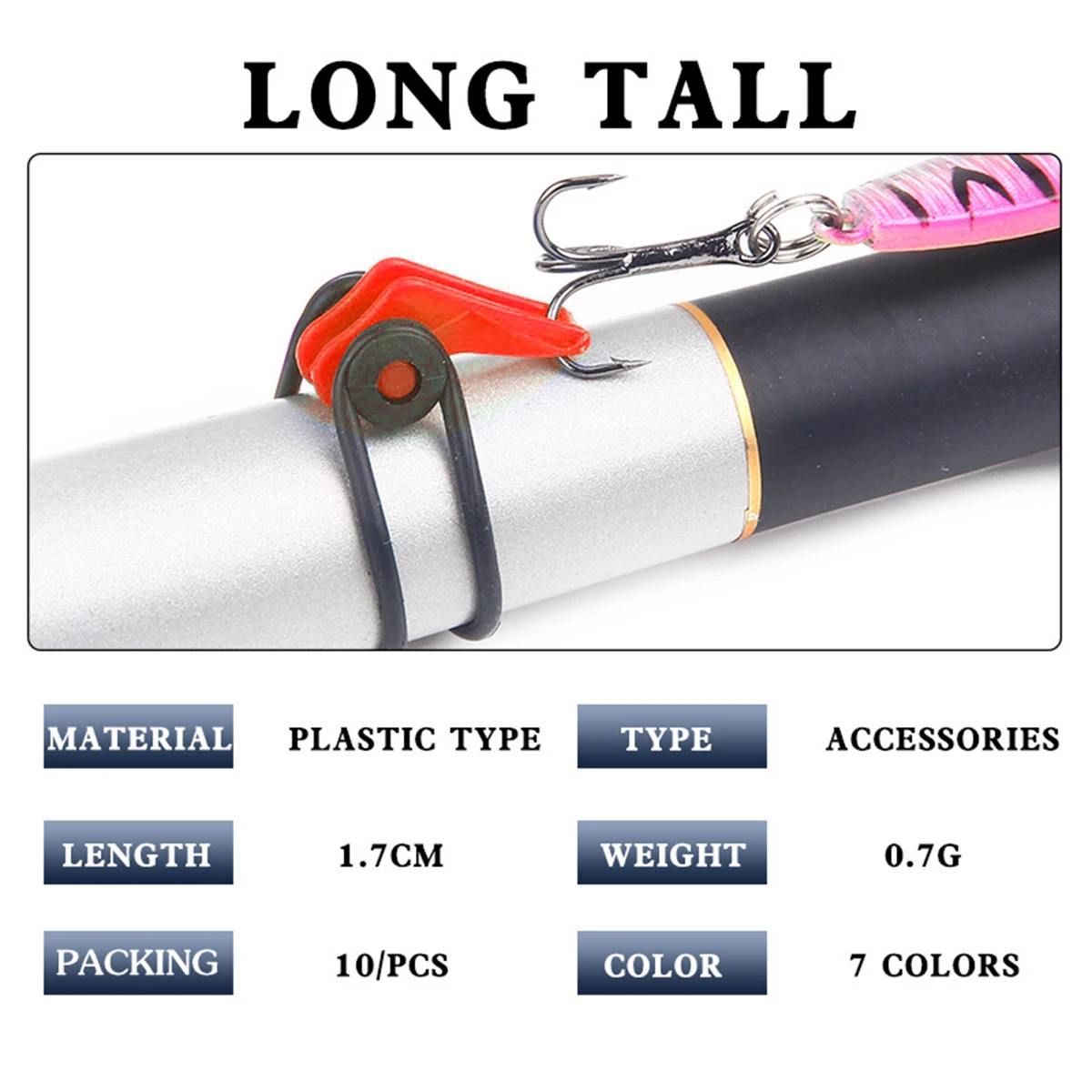 

Bait Fishing Rod Bright Ring up Plastic Hooks Product Colorful Fixed Man Part