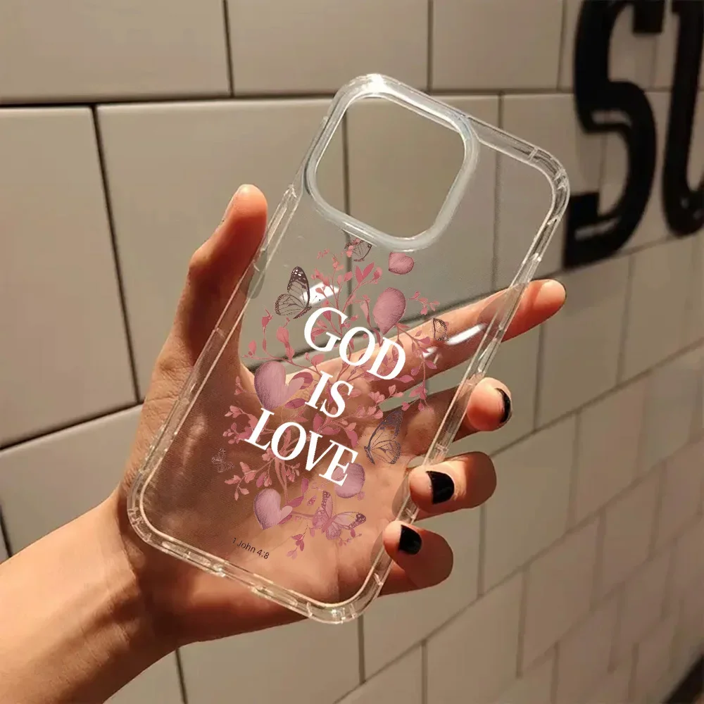 Christian Aesthetic Clear Phone Case for Iphone 16 11 15 14 13 12 Pro Max XR Plus Cover Birthday Christmas Gifts for Women