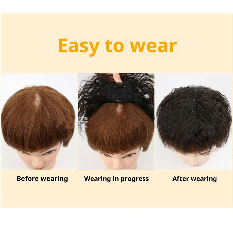 سيدة هيربيسي استبدال الشعر القصير شعر بشري مجعد أعلى إخفاء كورنرو ضخمة النساء هيربيسي لتغطية الشعر الرمادي #5
