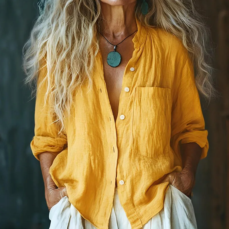 

New Pure Color Casual Loose Long Sve Versatile Open Cardigan Top Commute Sle Loose Fit Summer 2025 Season Color