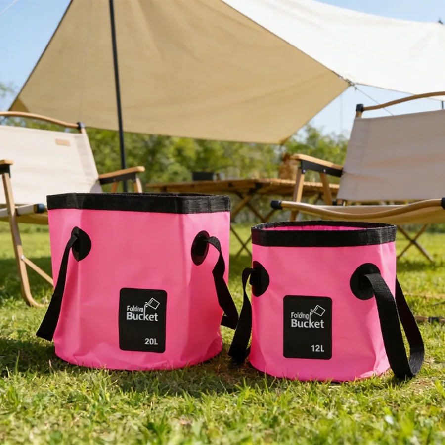Portable Folding Bucket, Canvas Storage Bag, Outdoor Camping Fishing Water Bucket, Car Wash Water Storage Bucket