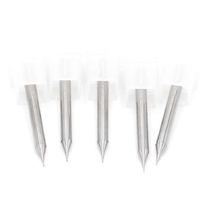HRC55 0.2-0.9mm マイクロフラットエンドミル 4mm シャンク 超硬合金 CNC ルータービット TiCN コーティング 2枚刃 メタルミニフライス