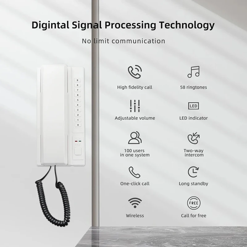 هاتف انتركوم صوتي لاسلكي ، هواتف ثنائية الاتجاه ، هاتف داخلي للمنزل ، مكتب ، شقة ، مسافات طويلة ، باب ، من Mhz
