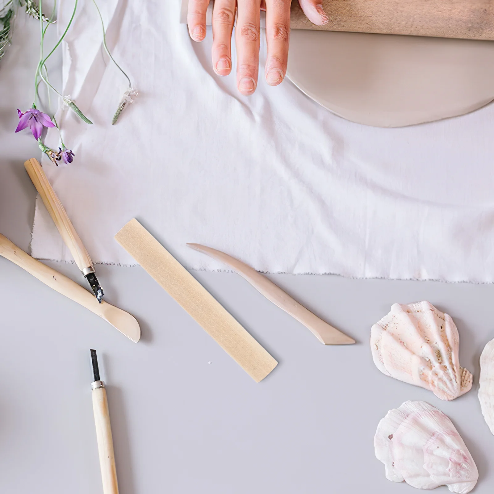 

Wooden Rolling Pin for Baking Pottery Clay Fondant Crafting Multipurpose Tool Durable Comfortable Grip Precise Control