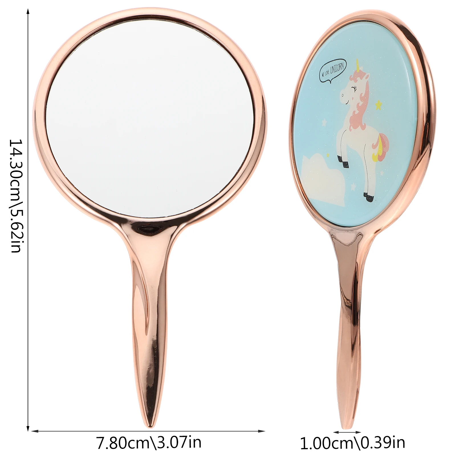 مرآة مكياج مريحة محمولة بقبضة ناعمة، مرآة سفر خفيفة الوزن للنساء، ملحقات مكياج أدوات التجميل #3