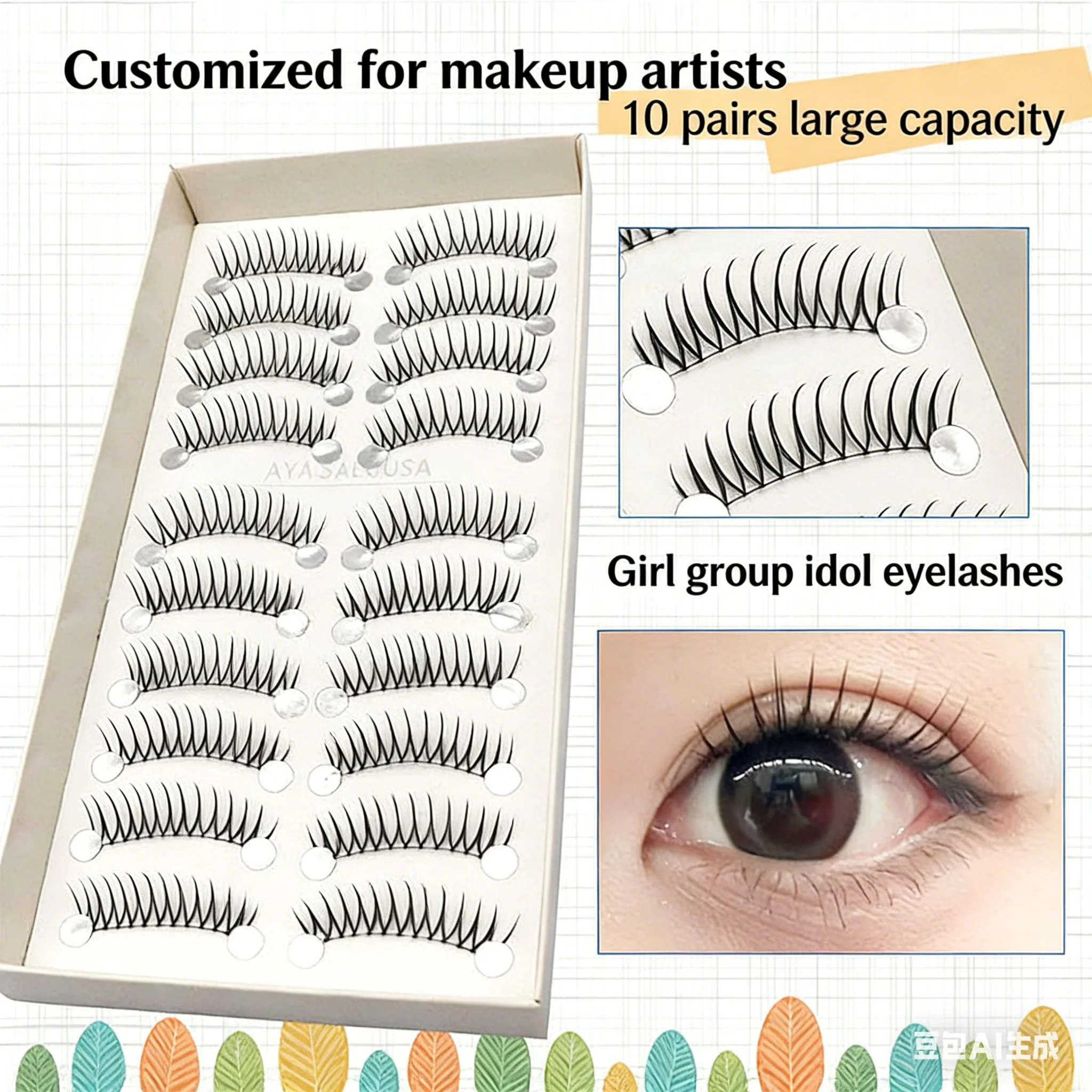 10 Pairs New Korean K-pop Girl Group False Eyelashes Natural Thin Band Eyelashes Japanese Simulation Lashes Clusters Extensions