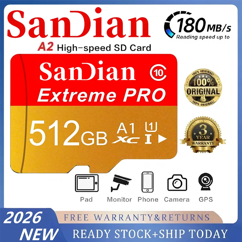 Memory Card 512GB Ultra Micro TF SD Card 128GB SD Cards 64GB TF Cards Low Latency for Gaming Console/Security Camera/Router/Tabl
