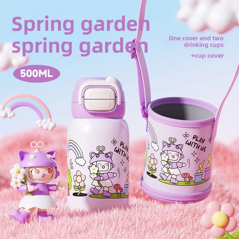 

Детская термочашка с героями мультфильмов, студенческая чашка для воды из нержавеющей стали 36, высокоэстетический дисплей температуры nt с Stra...