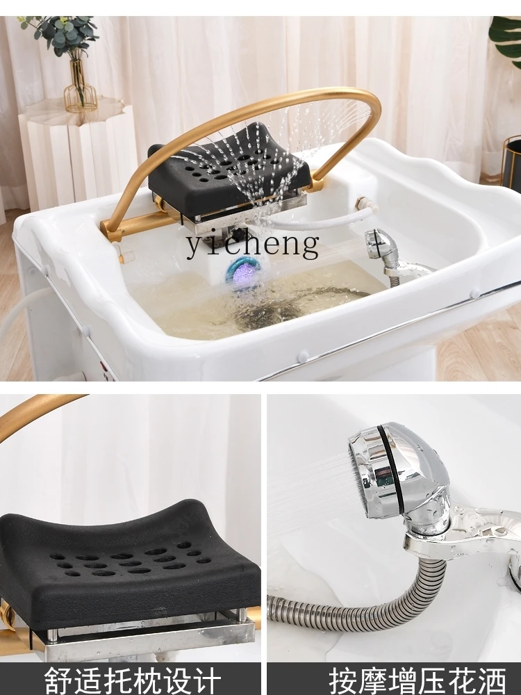 YY Movable Head Massager Beauty Salon Grafting Shampoo Basin with Constant Temperature Water Circulation