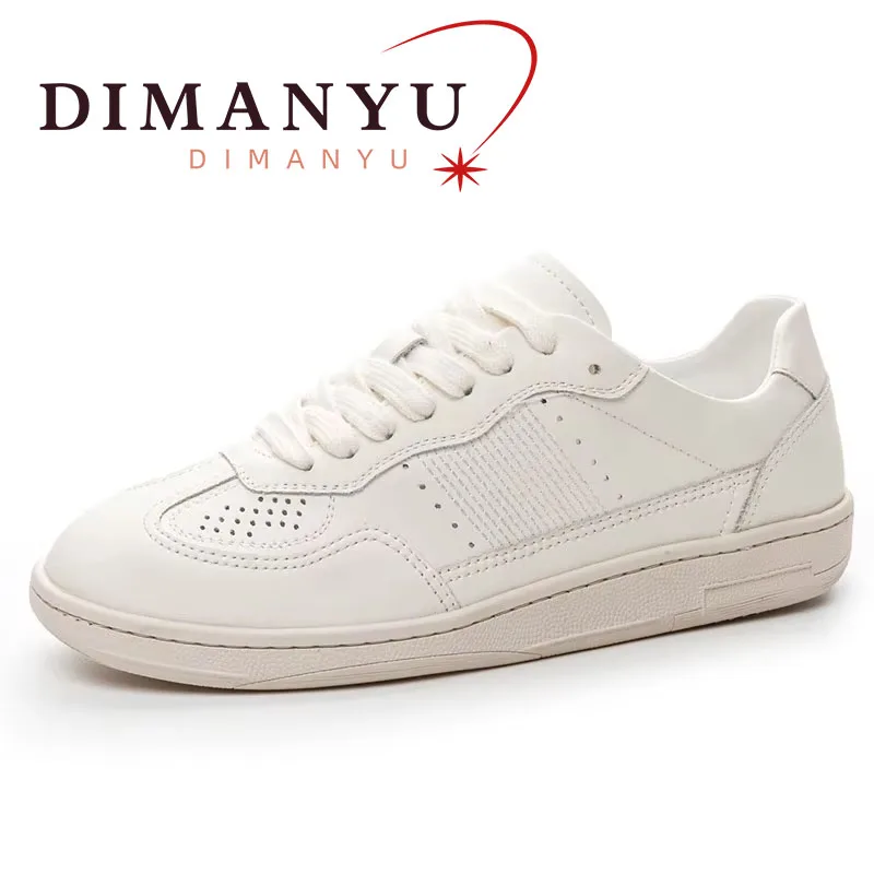 

DIMANYU Gump Shoes Women's Real Leather 2024 New Casual Lace-up Female Board Shoes Flat Non-slip Sneakers Ladies