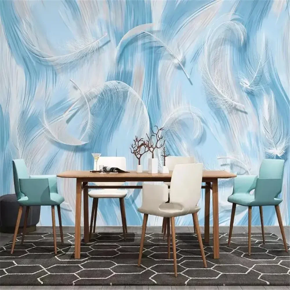 Custom Nordic feather photo mural wallpaper TV background home decoration painting wallpaper for bedroom walls