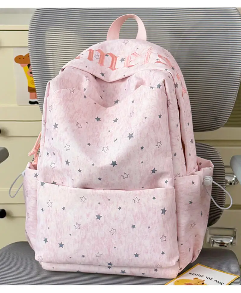 Ladies' Backpack, Mint Star Fluff Blend Dyed Backpack, Sweet Girl Student Party, Light Oxygen Healing Feeling, Versatile Backpac