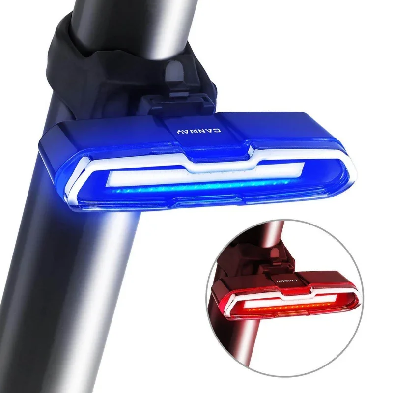 Bike tail light ultra bright bike light USB rechargeable LED bicycle rear light 5 light mode headlights with Red Blue