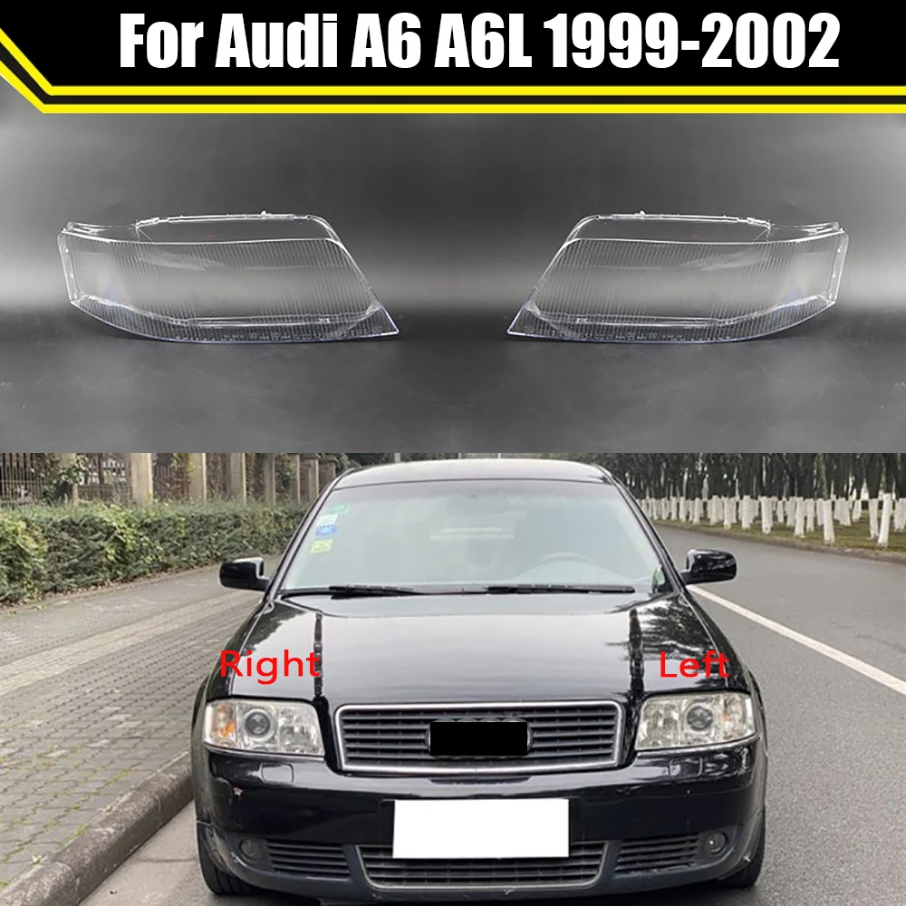 

Car Front Headlight Transparent Cover Headlamp Masks Lampcover For Audi A6 C5 1999 2000 2001 2002 Auto Lens Clear Lampshade Case