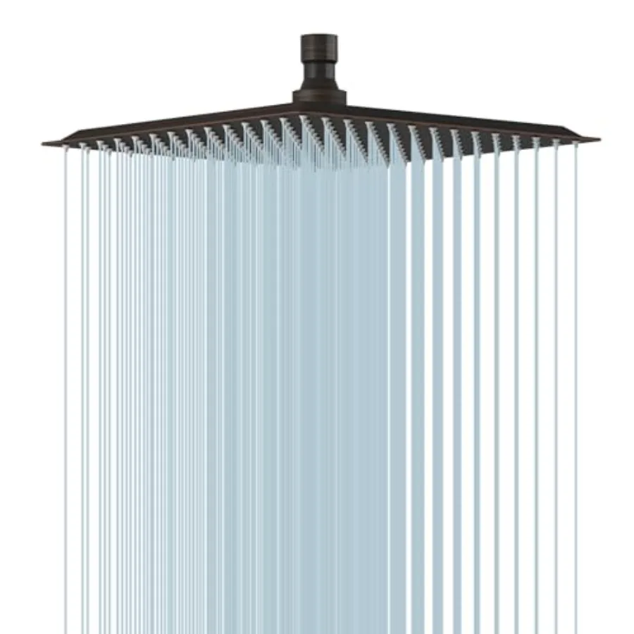 

Rain Shower Head " Square Rainfall and High Pressure Stainless Steel Bath Showerhead 1/1" Ultra Th Waterfall Full Body Coverage