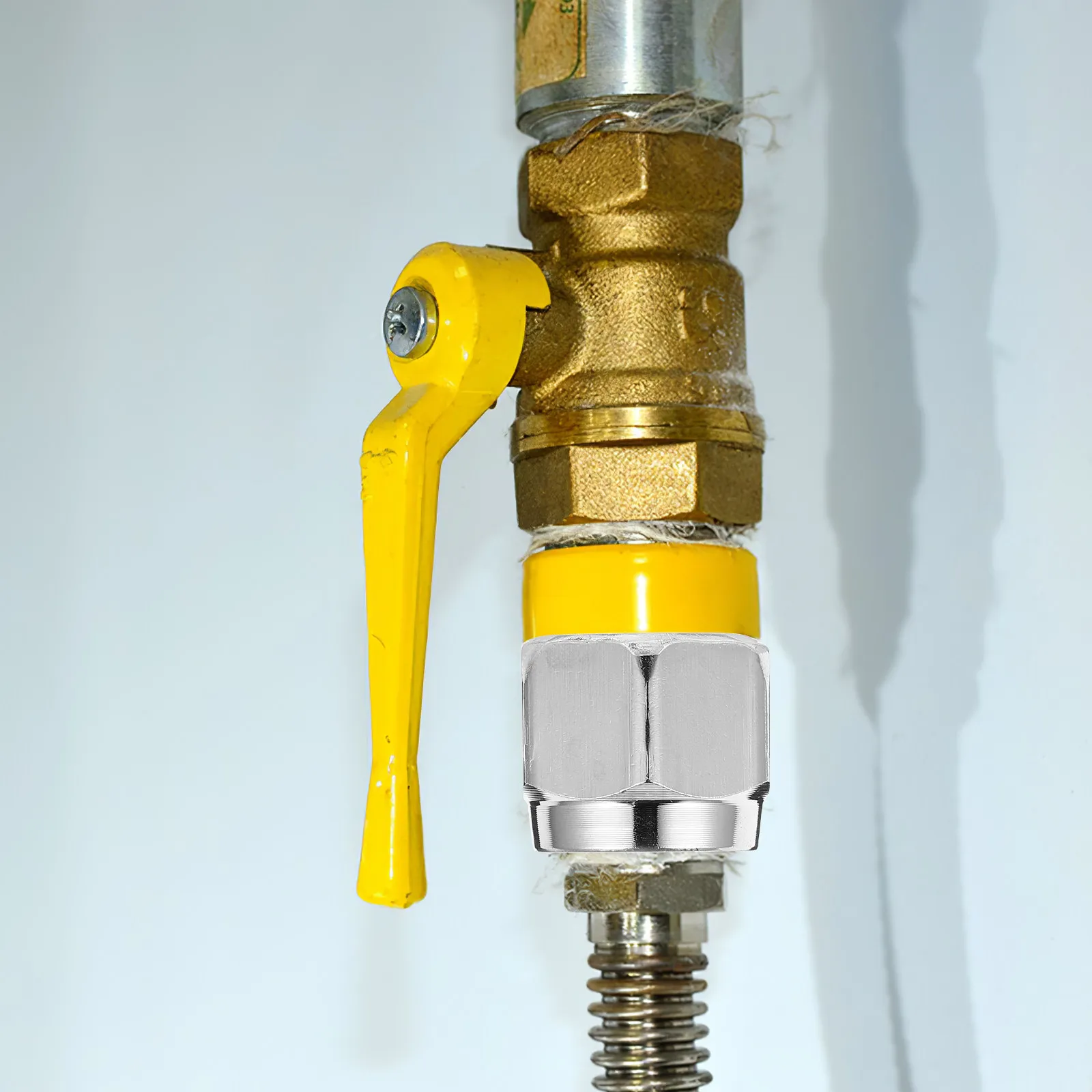 10Pcs Gas Pipe Flare Nut Stainless Steel Increased Thickness Leak Proof Secure Connection Gas Tube Fitting Coupling