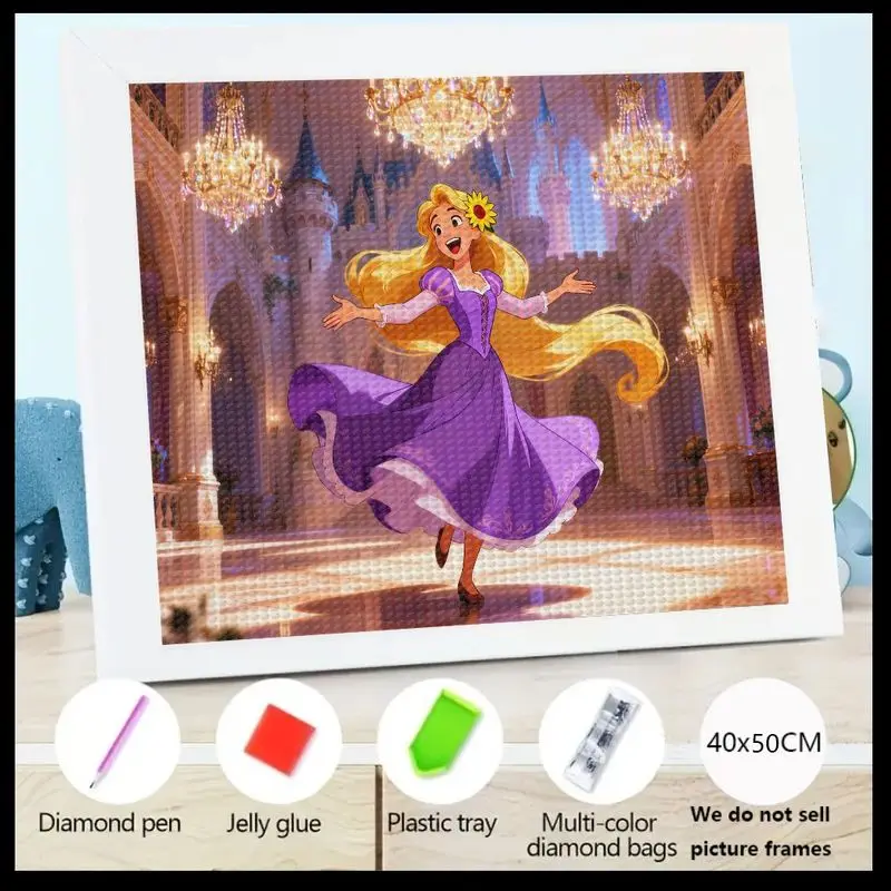 

1 шт. 5D DIY полный дрель набор для алмазной живописи, очаровательная принцесса Рапунцель-стиль танцуют в замке Majestic, сверкающий кристалл Rhi