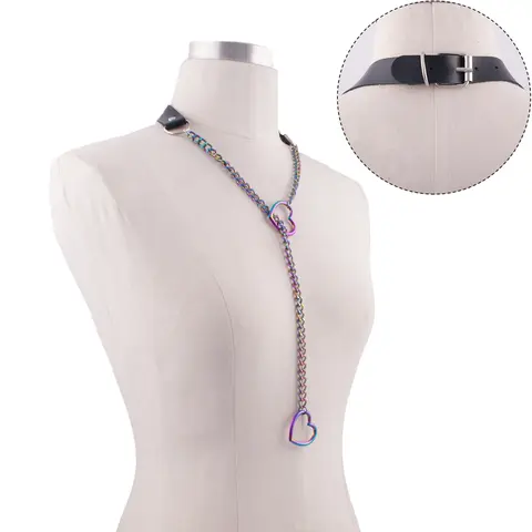 Hjärtformad Halsband Svart Läder Choker Halsband För Kvinnor Goth Accessoarer Punk Gotiska Smycken 6 best sales halsband - №6