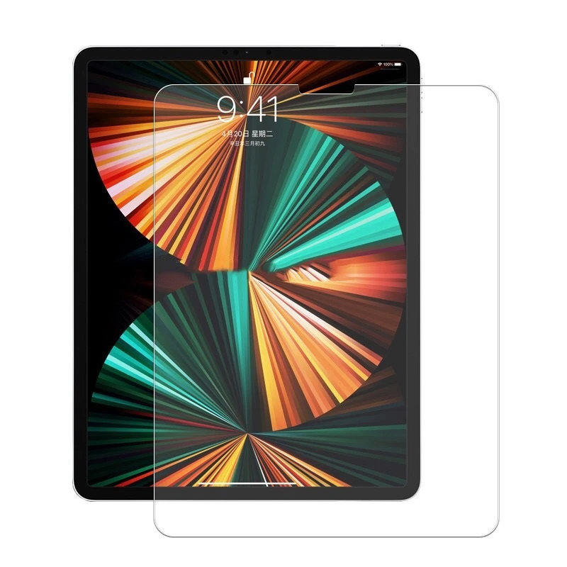 واقي شاشة لجهاز iPad Pro 12.9 2021 من الزجاج المقسى A2379 A2461 A2462 شاشة 12.9 بوصة طبقة حماية مضادة للخدش مجانًا