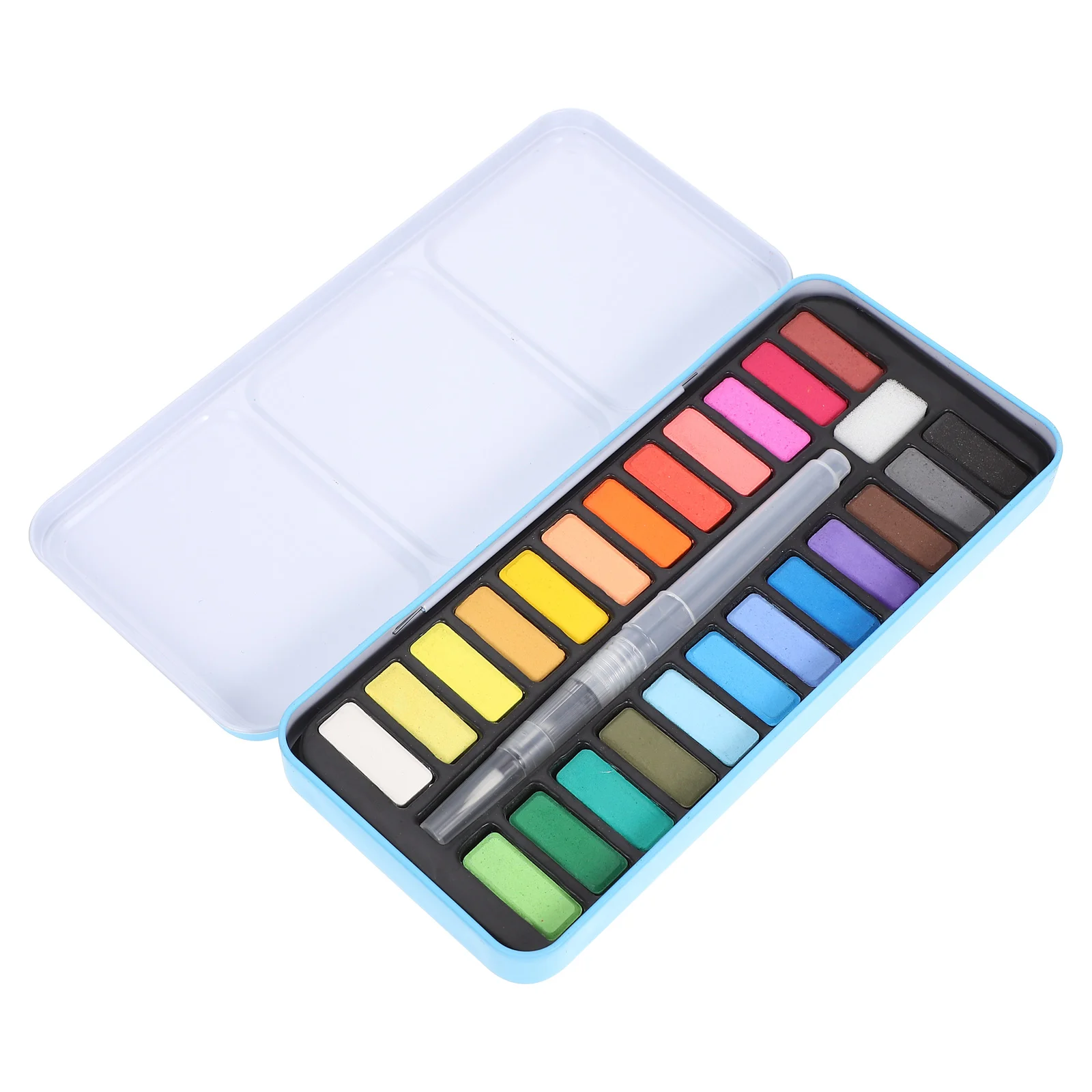 

Solid Watercolor Draw Accessory Portable Brush Pen Watercolors Watercolour Paints Professional Kit Set Tray Child