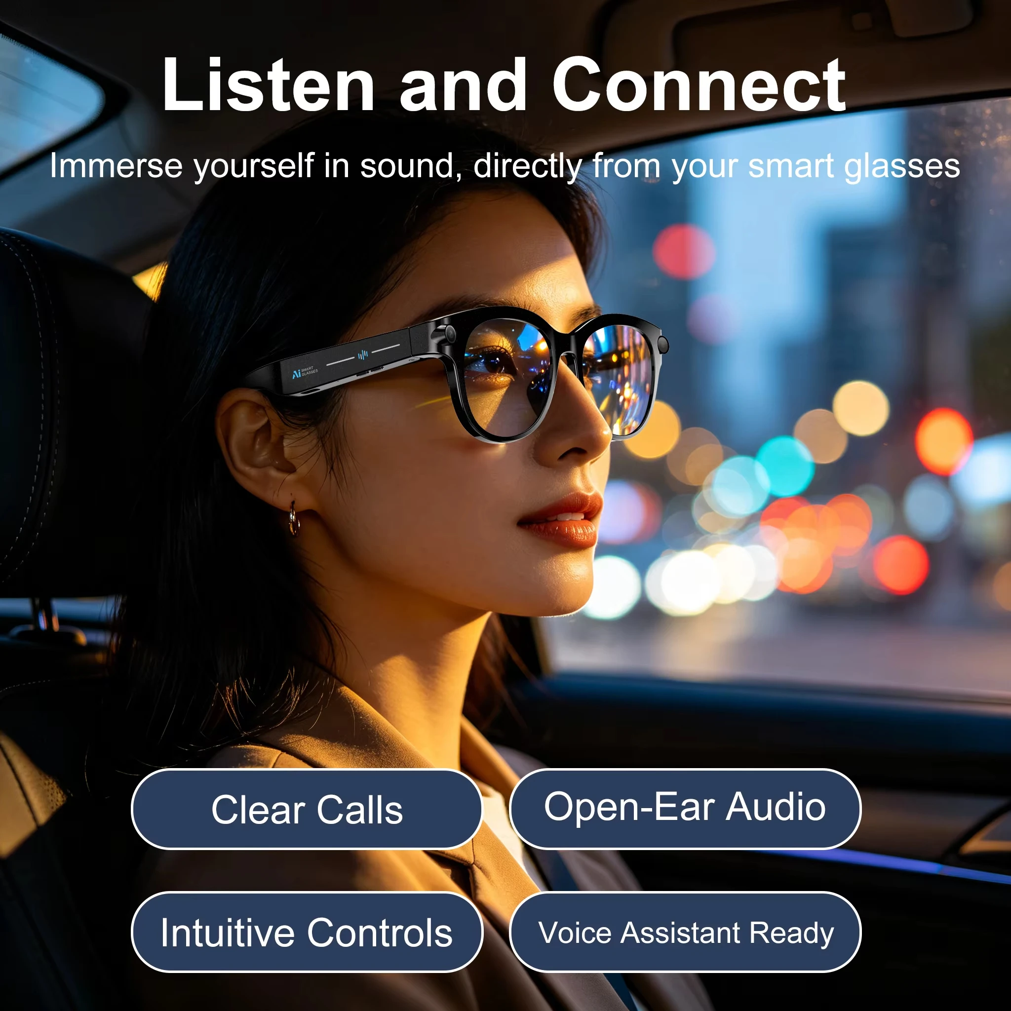 Lenovo 8K HD AI Smart Glasses Real-time Translation 1600wDual Camera Bluetooth Call Shoot Audio Video Music Play Sunglasses 2026 image 6