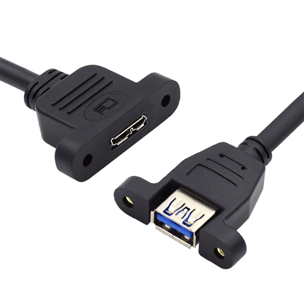 Screw Mount Type 5Gbps Extension Cable Micro 3.0 Type-B Female
