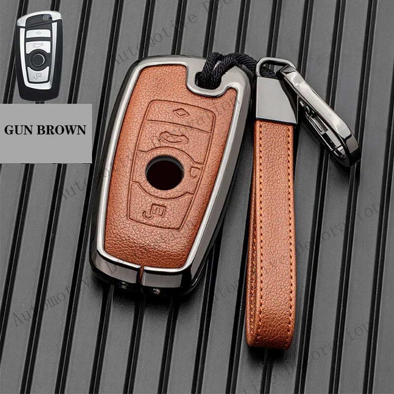 Z+ Zinc Alloy Leather Car Remote Key Fob Cover Case Holder For BMW 1 3 4 5 7 Series