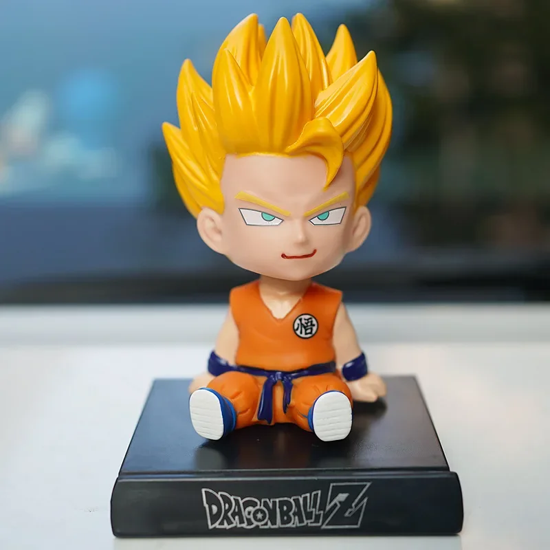 Dragon Ball Anime Figure Goku Majin Buu Car Ornament Shake Head Dolls Action Figure Decoration Cartoon Auto Interior Accessories