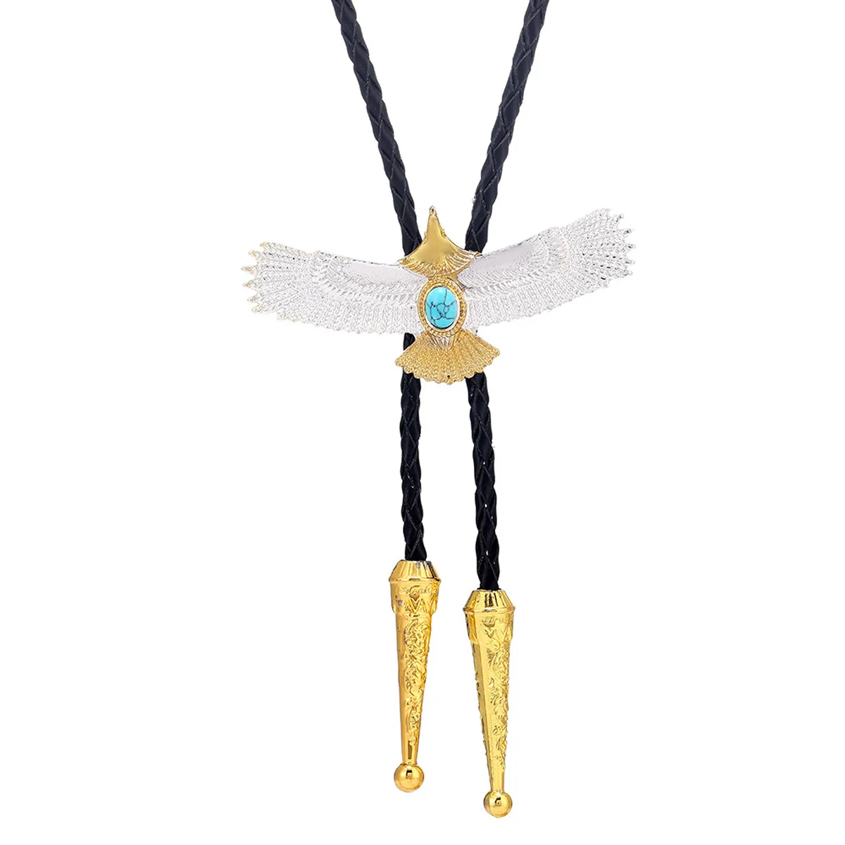 Picture 5: Retro Western Cowboys Necktie Fashion Golden White Eagle Style Bolo Tie