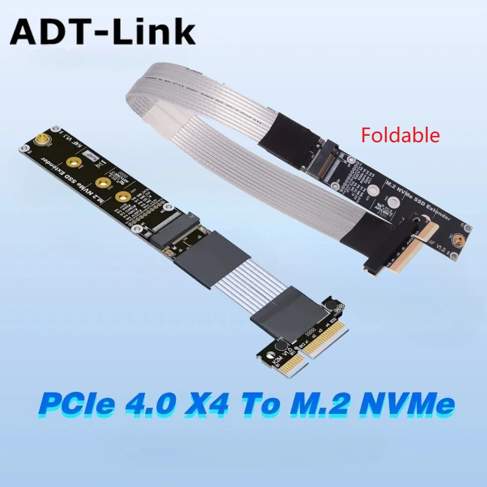 M.2 NVMe SSD Extension Cable Solid Drive Riser Card M.2 SSD PCI-Express 3.0 4.0 X4 M Key Extender - M.2 2230 2242 2280 22110 SSD