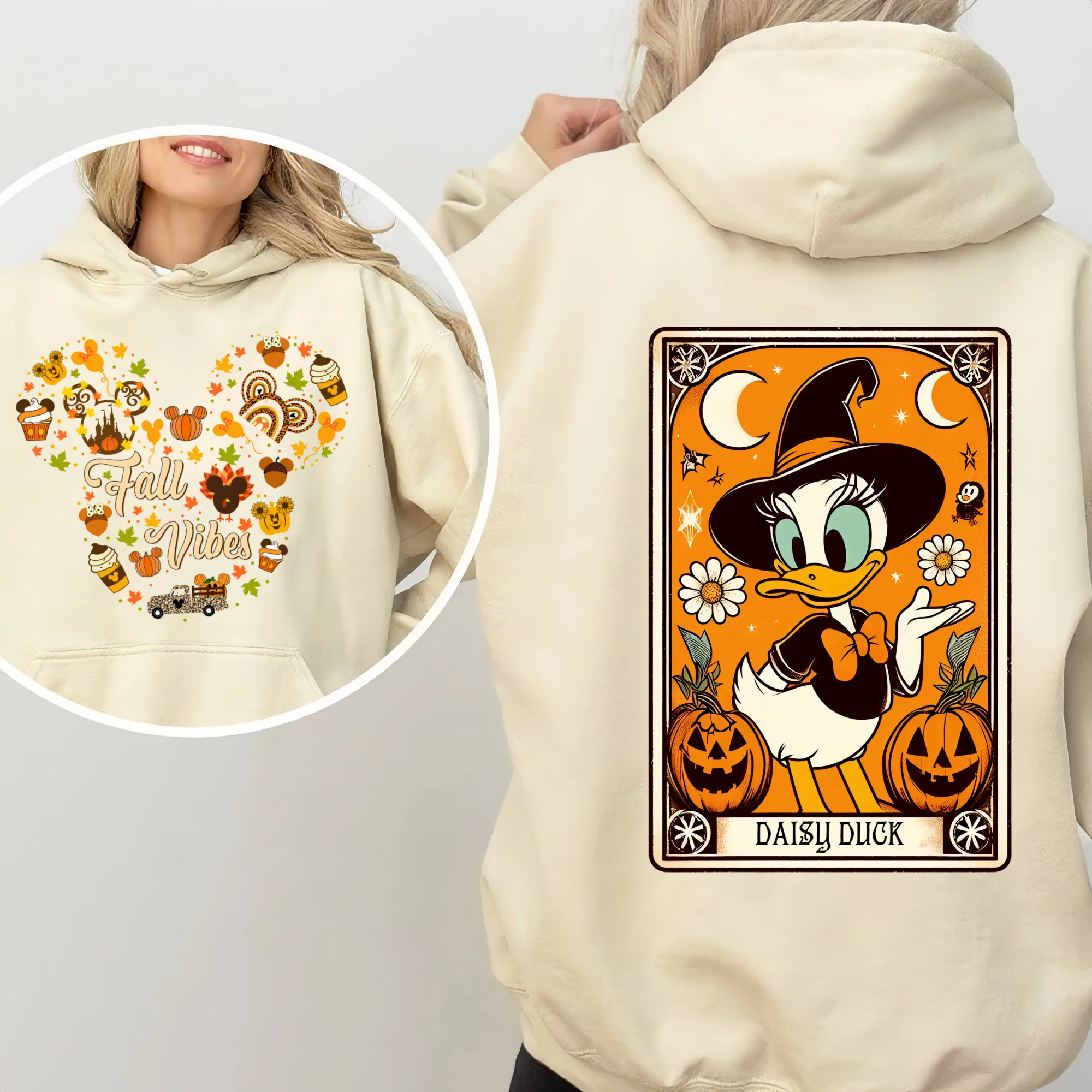 

Женская толстовка с капюшоном Disney из Микки Мауса на Хэллоуин, осенне-зимний теплый топ из чистого хлопка, уличная пригородная толстовка с капюшоном, праздничный топ