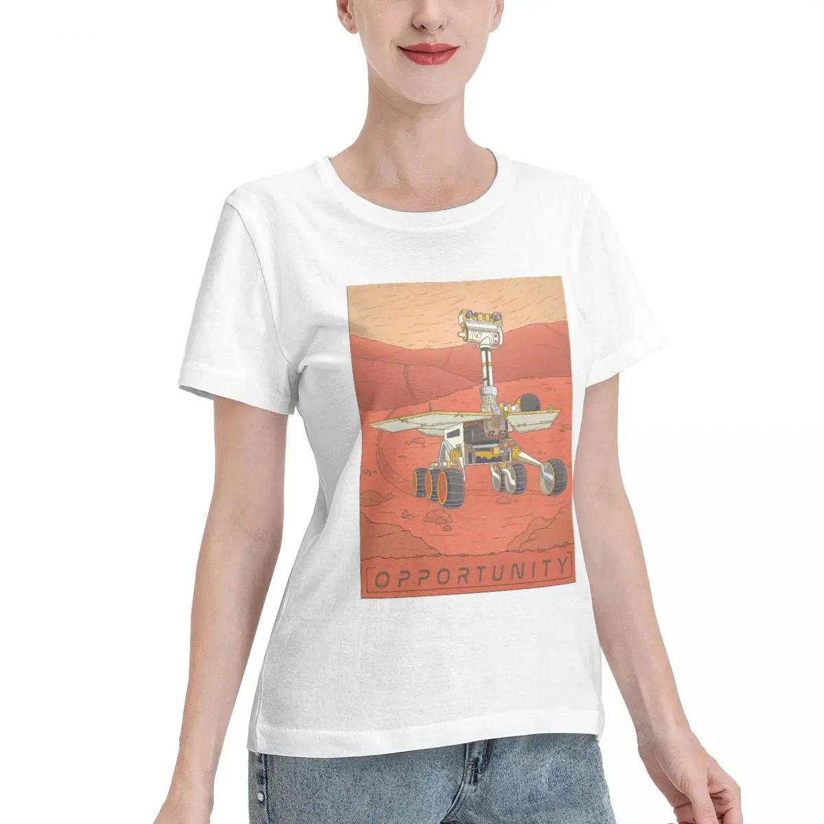 Limited Offer Opportunity Mars Rover A Fanart Illustration Women's T-shirt Luxury Slim Friendly Top