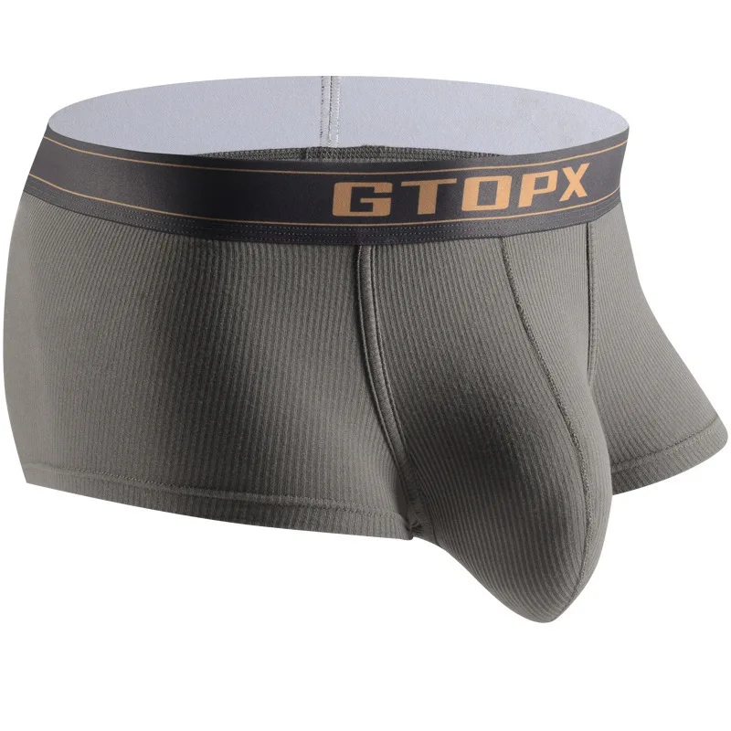 Modal Panties Men's Pouch Underwear GTOPX Low Rise Boxer Shorts for Bulge Enhancement Basic Boxershorts Rib Sheer Underpants