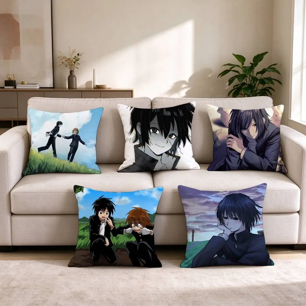 H-Horror W-Webcomic Satoru Tsukada  Pillow Case Square Double-Sided Sofa Cushion Cover Bedroom Bedside Pillow