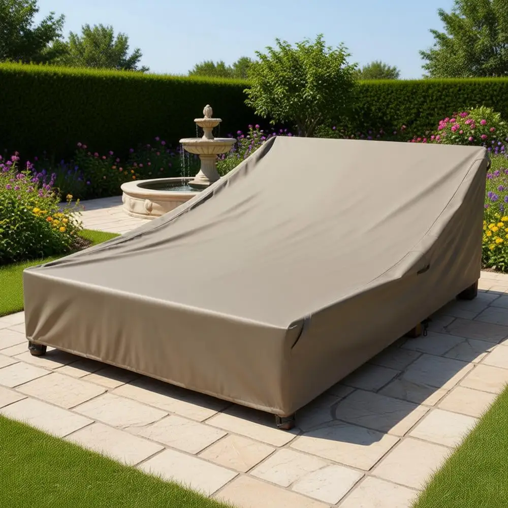 

Всесезонный всепогодный чехол из полиэстера для двухместного шезлонга для уличной мебели, цвет кэмел