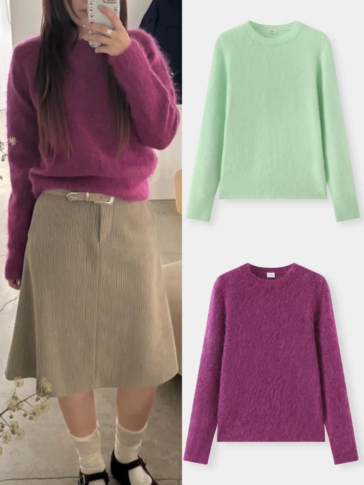 

Мягкий уютный женский свитер оверсайз в корейском стиле Дондэмун, однотонный, повседневный, вязаный