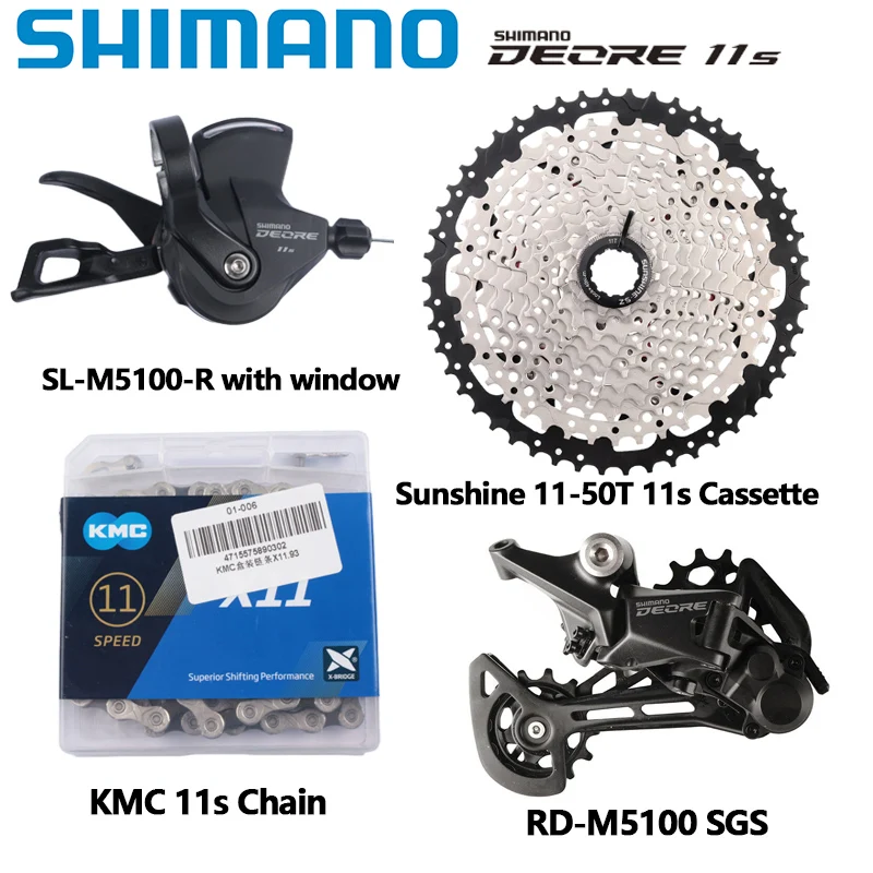 SHIMANO DEORE M5100 M5120 11-Gang-Gruppe MTB Mountainbike Shifter Hinten Dearilleur 42T 51T Kassette Kette Fahrrad 11v Teil – Detail 5