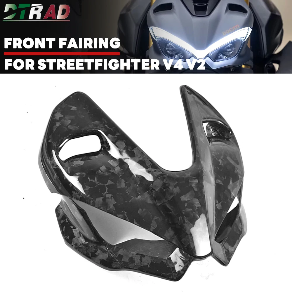 STFV4 Forged Gloss For DUCATI Streetfighter V4 V4S / V2 2020-2024 100% Carbon Fiber Front Fairings Headlight Upper Lower Covers