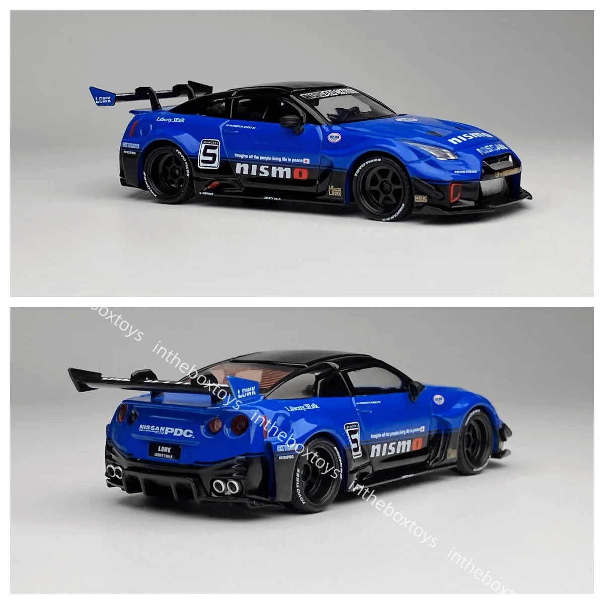

MINI GT 1124 LB-Silhouette WORKS GT 35GT-RR Ver.2 Blue 1/64 JDM Diecast Model Car Limited Edition