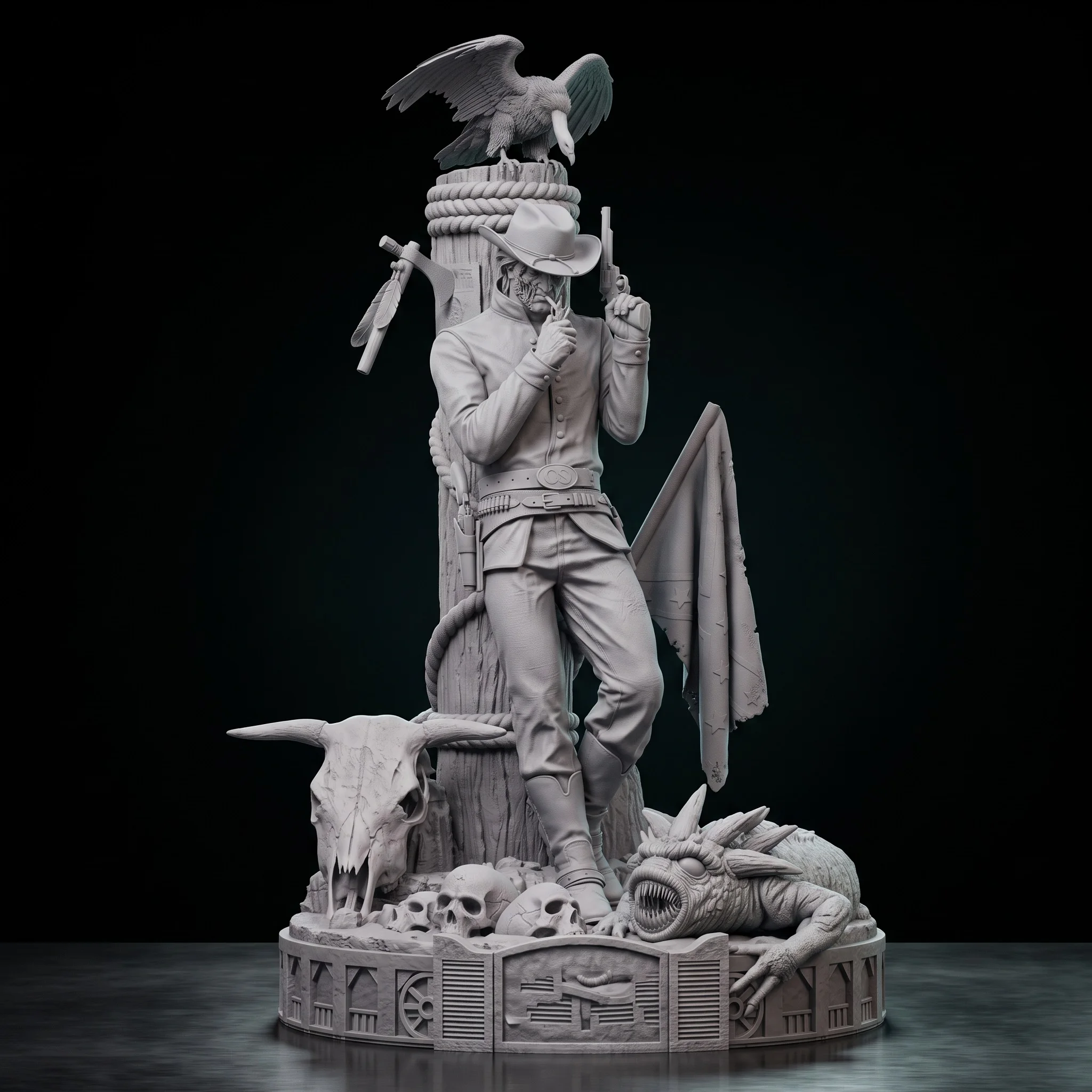 1/24 1/18 1/12 Western Cowboy Gunman Unpainted Unassembled 3D Print Colorable Model Garage Kits
